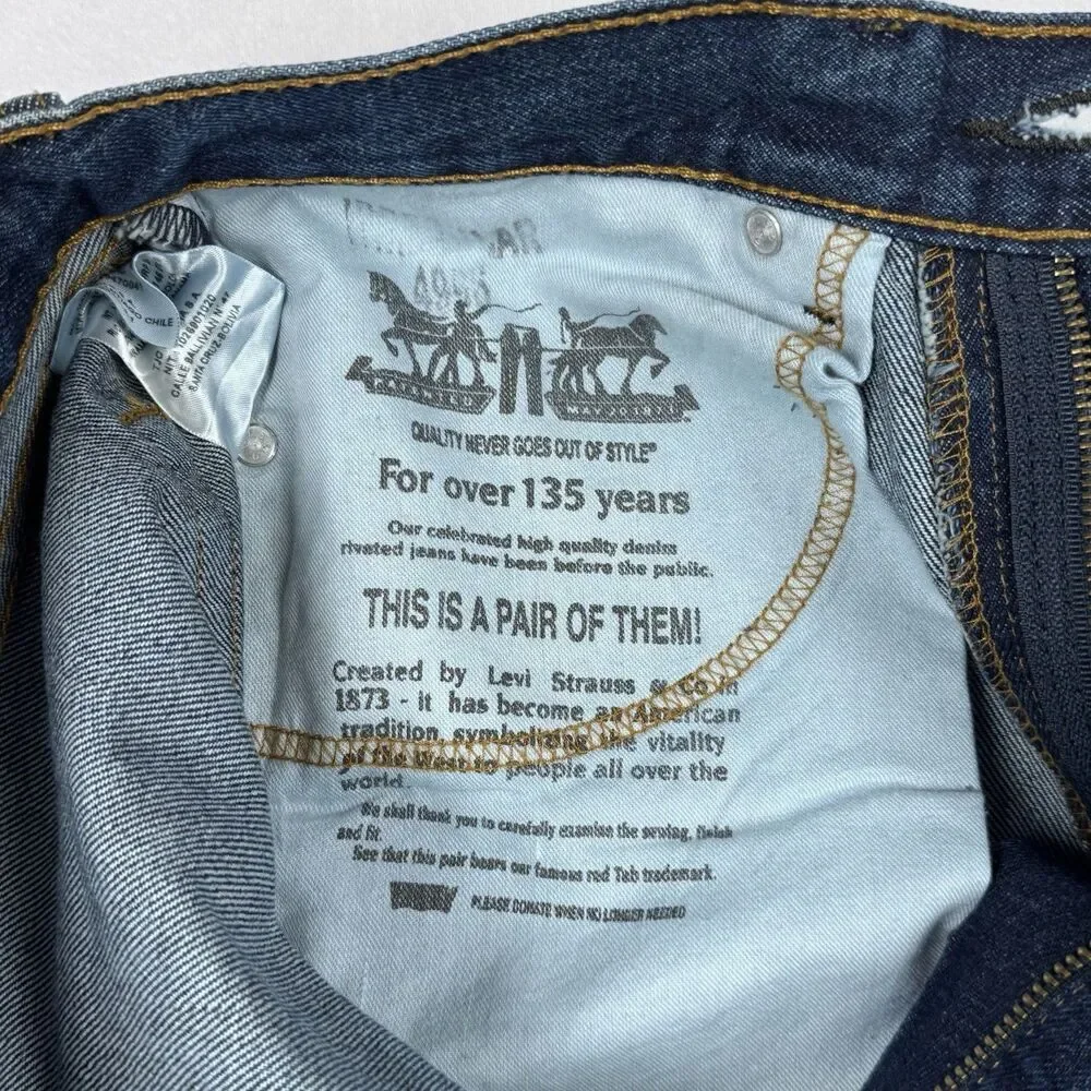 Levi's 505 Men's Jeans Size 32 Blue Regular Straight Denim 100% Cotton